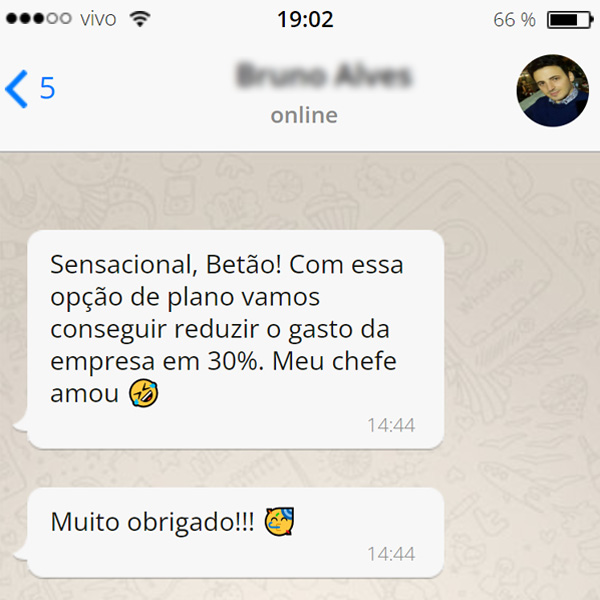 Depoimento de cliente